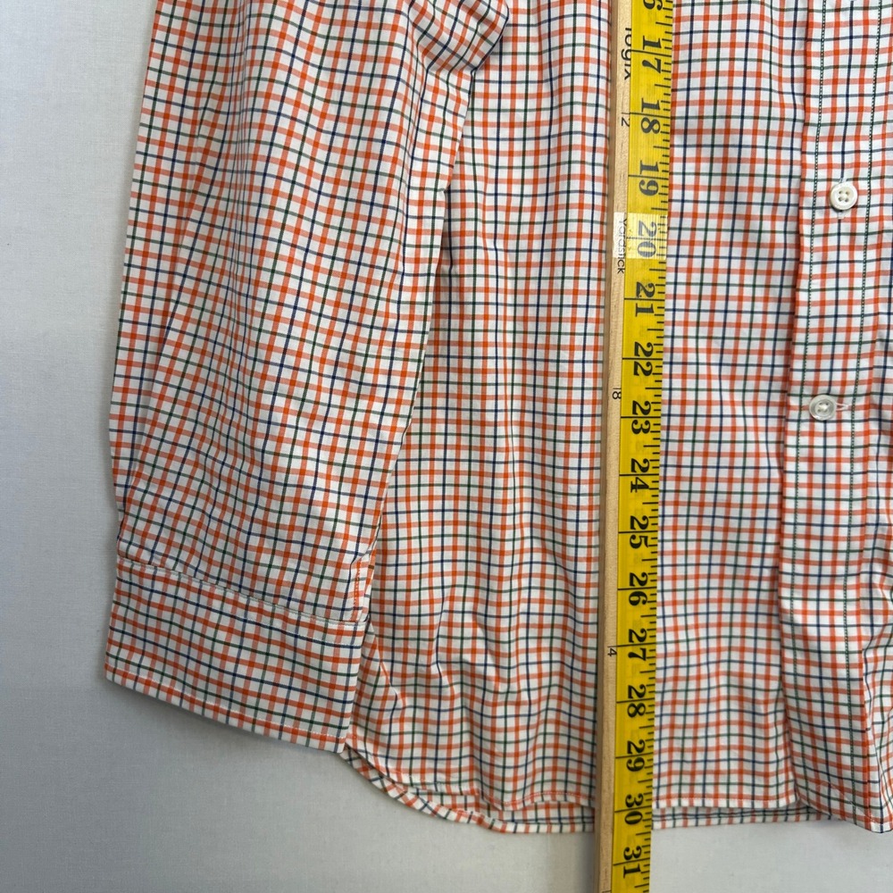 Ralph Lauren Plaid Button Down Shirt Men's M Orange Green Cotton - Picture 4 of 10